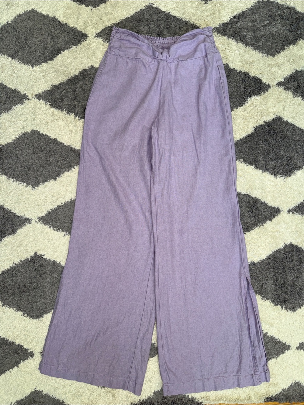 Banjara linen blend Wide-Leg Lavender Pants size small